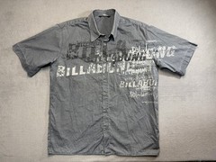 Billabong Gray Button Up shirt short sleeve Mens size 51in