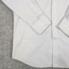 Banana Republic Shirt Mens MT Medium Tall Blue Micro Grid Slim Fit Button Up