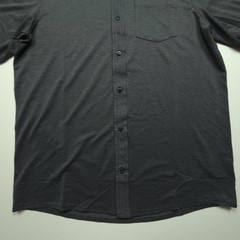 Travis Mathew Mens Shirt Large Heather Black Prestige 7 The D Button Up Casual L