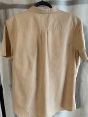The North Face Men’s L Beige Solid Short Sleeve Cotton Button-Up Shirt Pockets