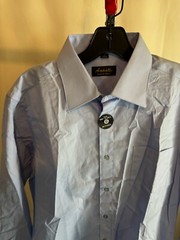 NWT Amanti Solid Blue LONG SLEEVE SHIRT Small S 15 x 34/35