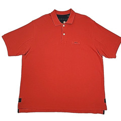 Orvis Polo Shirt Golf Heavy Cotton Orange Men Sz XL Fishing Logo Top Logo Strap