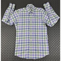 SERO by Forsyth Non-Iron Tailored Fit Long Sleeve Purple Plaid Shirt Men’s Small