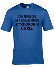 Chris T-Shirt Funny Boys Mens Personalise Any Name Gift Boys Christopher 50th