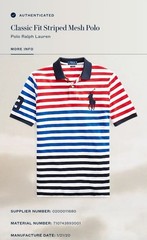POLO RALPH LAUREN MEN’S CLASSIC FIT STRIPED MESH COTTON POLO SHIRT w BIG PONY