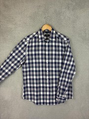 Paul Smith Shirt Mens 15.5 32/33 Blue Check Dress Long Sleeve Byard Made Italy