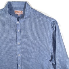 Inserch Collezione Uomo Shirt Mens 2XL Blue 100% Linen Button Up Long Sleeve