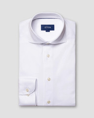 Men Eton White Cotton Shirt Single Cuff Casual Size 40 15 3/4 Contemporary