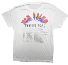 Van Halen T-shirt Mens Large White SS 1982 Live Tour Concert Crew Neck