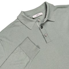 Mr P. Mr Porter 100% Merino Wool Polo Shirt Men Medium Slim Fit Italy Made Sage