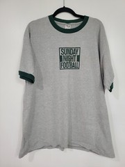 ESPN Sunday Night Football Gray Green Trim Short Sleeve XL Vintage