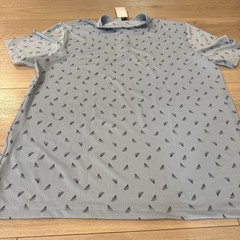 Large Blue Adidas Mesh Polo With Shape Pattern