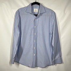Todd Snyder Button Up Shirt Mens 15.5-32/33 Blue Red Check Cutaway Collar Preppy
