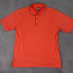 Footjoy Polo Shirt Mens XXL Orange FJ Golf Performance Casual Stretch Preppy