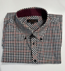 Ben Sherman Men’s 2XL Houndstooth Multicolor Long Sleeve Button-Up, Cotton