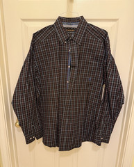 Ariat Pro Series Men’s XL/TG Black/Blue/Red Plaid Long Sleeve Button-Up Shirt