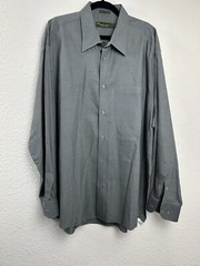 Principe Long Sleeve Button Up Shirt Men’s Size 34/35 47-18.5 Gray Made in Italy