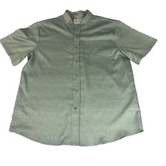 Rayaura Hawaiian Shirt Mens M Green Banded Collar Resort Beachcore Tropical
