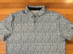 New XL Nike Tour Dri-Fit Golf Polo Shirt Camo Aquamarine Teal DV7808-442 Men