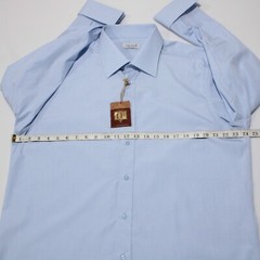 Italo Ferretti NWD Dress Shirt Size 19 47 In Light Blue & White French Cuff