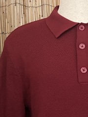 Coofandy Mens LS 3-Button Polo-Medium-NWT-100% Polyester Knit