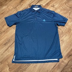 Peter Millar Polo Summer Comfort E4 Men Medium Blue Paisley Golfing Shirt