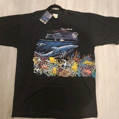 NWT Hazelwood Dolphin Laguna Beach Midnight Series Black T-Shirt 100% Cotton XL