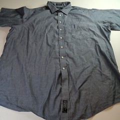 Bill Blass Signature Shirt Men’s Size Tall 20 S/S Blue StripedbButton Up
