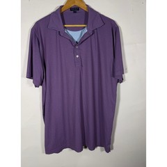 Peter Millar Crown Crafted Mens XL Purple Geometric Scale Performance Polo Shirt