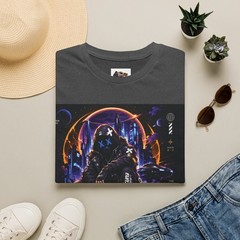 Cyberpunk Hooded Figure T-Shirt | Neon Future Graphic Tee