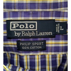 Polo Ralph Lauren Phillip Sport Shirt Men’s L Blue Check Button Up Long Sleeve
