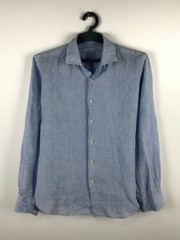Luxury L.B.M. 1911 Linen Blue Shirt Size L