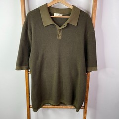 Assembly Label Polo Shirt Mens XXL Green Knit Short Sleeve Cotton Outdoor