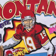 Vintage Salem Joe Montana Kansas City Chiefs Shirt Comic Cartoon Men’s L/XL