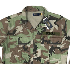 Polo Ralph Lauren B&T Military Army Camo Officer Soldier Shirt Jacket Overshirt