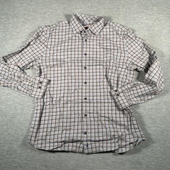Johnnie-O Hangin’ Out Shirt Mens Large Brown Blue Plaid Button Down Casual LS