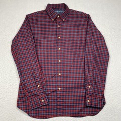 Ralph Lauren Shirt Mens Medium Red Plaid Button Down Long Sleeve 120’s