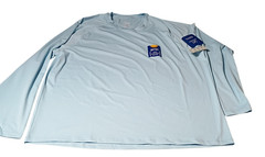 George Mens Upf 50 Rash Guard Shirt 2Xl 50-52 Light Blue Quick Dry Stretch