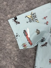 Bad Birdie Polo Shirt Mens L The Drive In Retro Cars Print Performance Golf