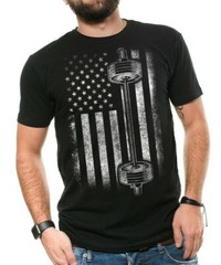 American Flag Gym and Fitness T-shirt Bodybuilding Weight Lifting Shirt