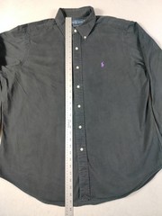 Ralph Lauren Shirt Mens XL Black Twill Long Sleeve Button Down Classic Fit Pony