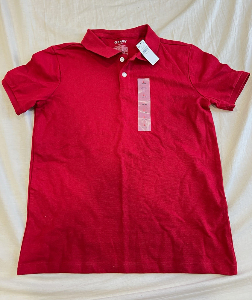Old Navy school uniform Red Solid polo shirt for boys