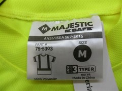 new MAJESTIC Men’s Size M Work Safety REFLECTIVE Neon Yellow Shirt