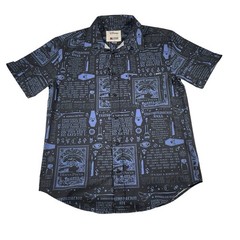 Disney X Rsvlts Button Up Shirt M Hocus Pocus Graphic AOP Blue Pocket Mens