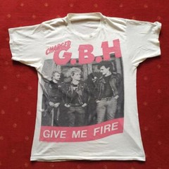 GBH Give Me Fire band Retro style White Short sleeve T shirt NH18314