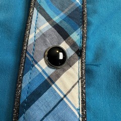 El General Western Shirt Men’s Medium Blue Plaid Embroidered Pearl Snap Cowboy
