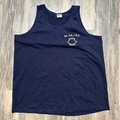 Vtg Kauai Hawaii Bite Me Shark Teeth Graphic Tank Top Men’s XL USA Tourist