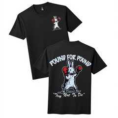 Retro Boxing Rabbit Pound For Pound Graphic T-Shirt, Unisex Funny Tee
