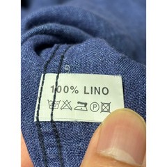 Puro Lino Mens Blue 100% Linen Button Down Shirt Size S Indigo Made in Italy