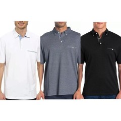 Thomas Dean MENS Short Sleeve Cotton Knit Polo Shirt Black Gray White New